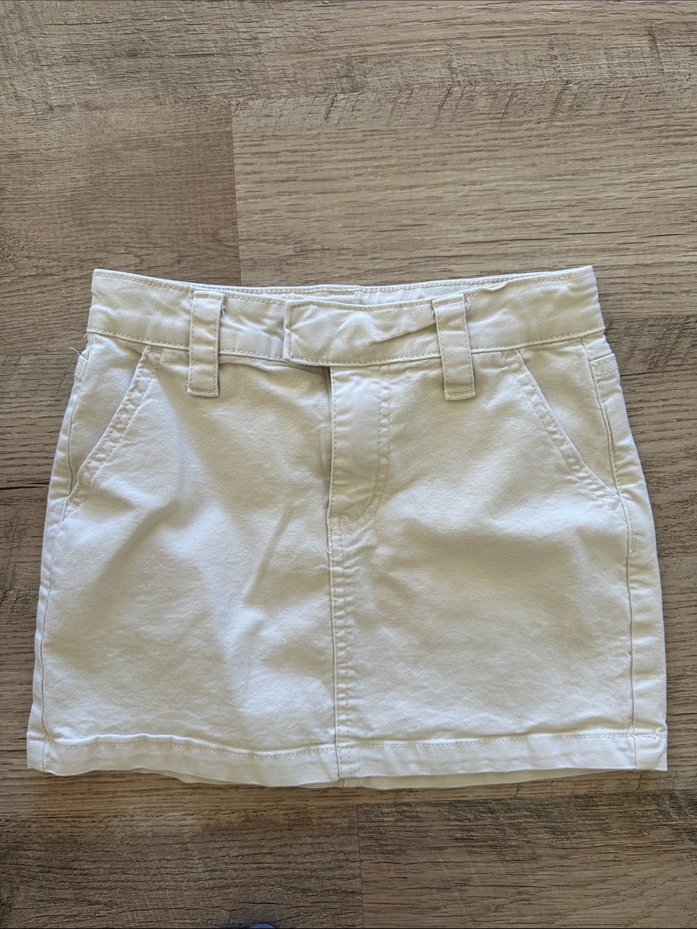 art class Cream High-Rise Button Mini Skirt